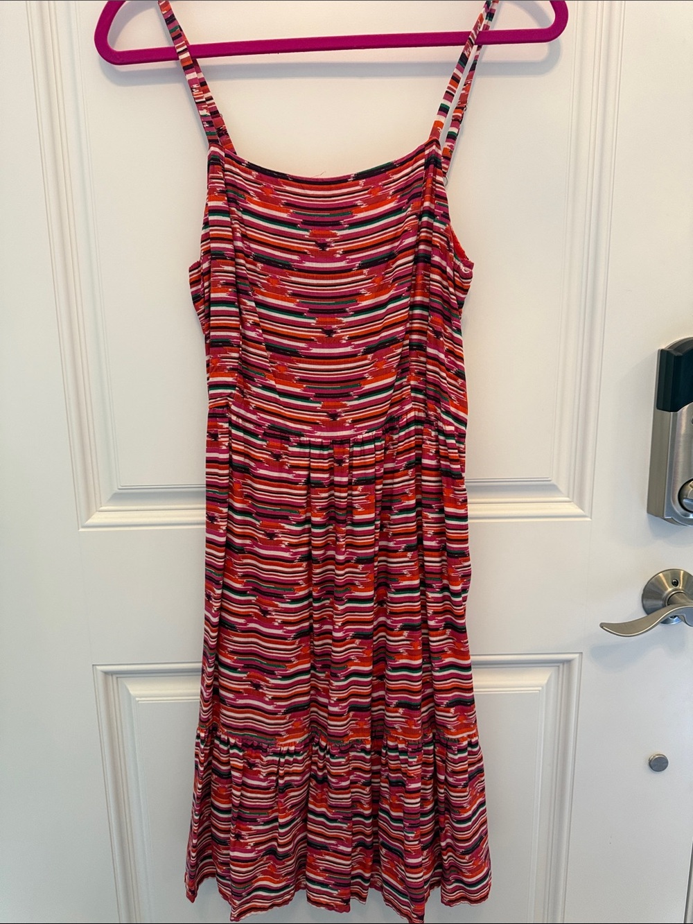 LOFT Women’s Striped Spaghetti Strap Dress in Multicolor size 8